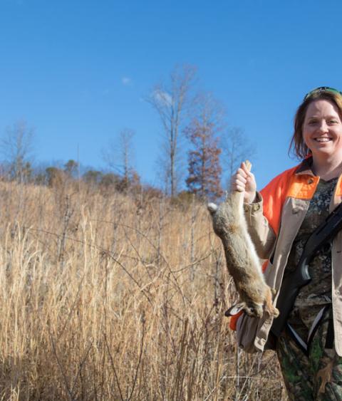 Female rabbit hunter