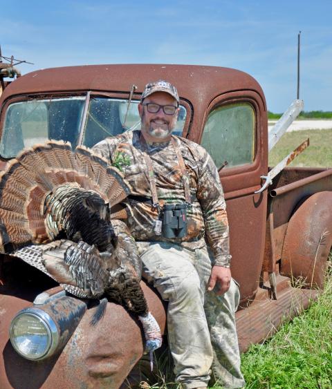 Leo Miranda-Castro with harvested turkey
