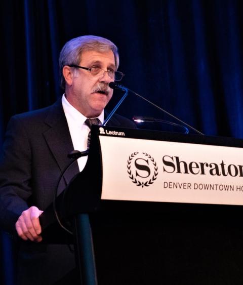 Steve Williams delivers opening remarks at North American Conference