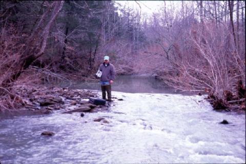 Conducting research on river depth during drought