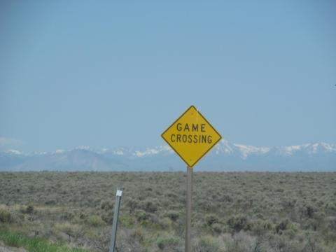 Game Crossing Sign on Highway 20 in Idaho