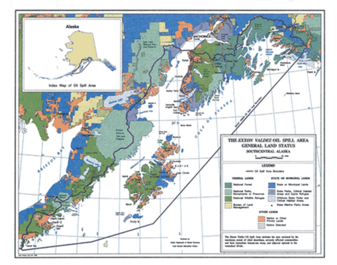 Exxon Valdez oil spill map