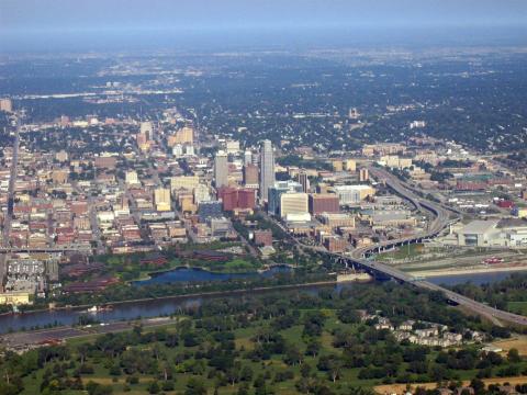 Omaha, Nebraska aerial view